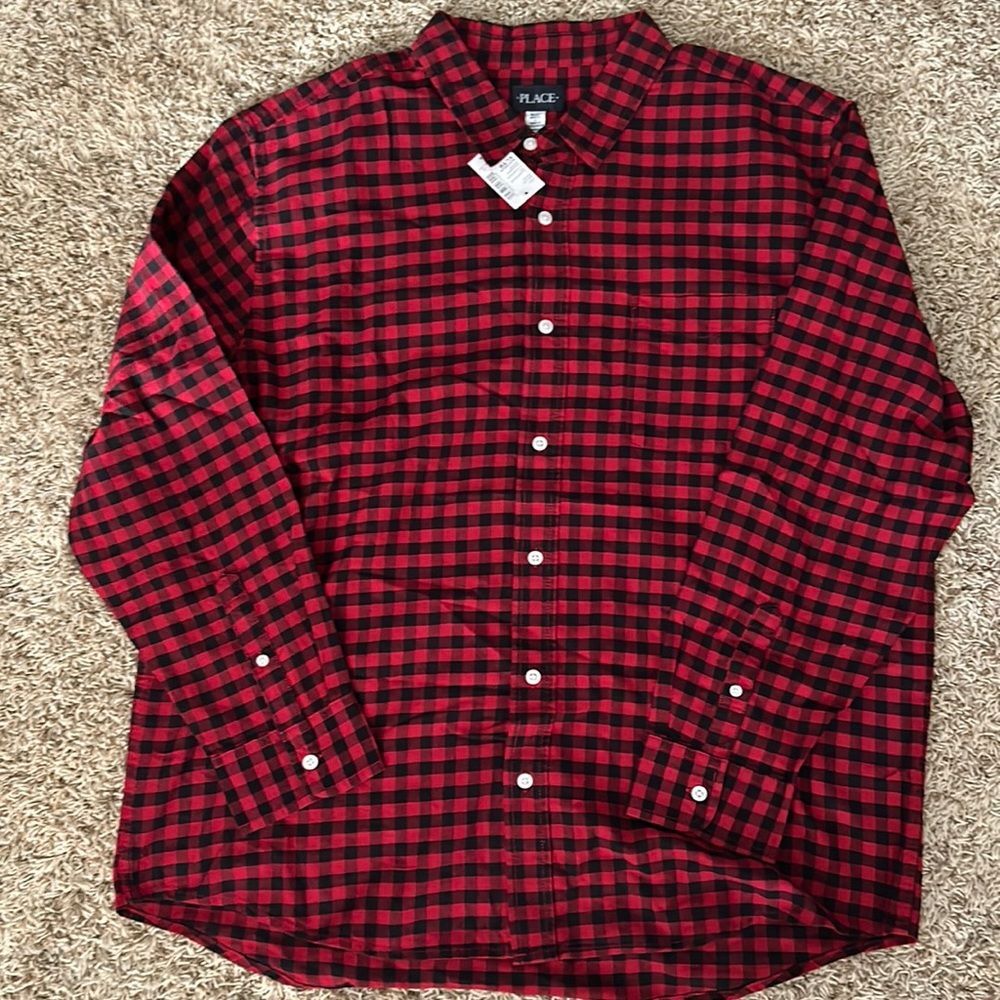 NWT- Place - Men’s Buffalo Plaid Button Down - Size XL